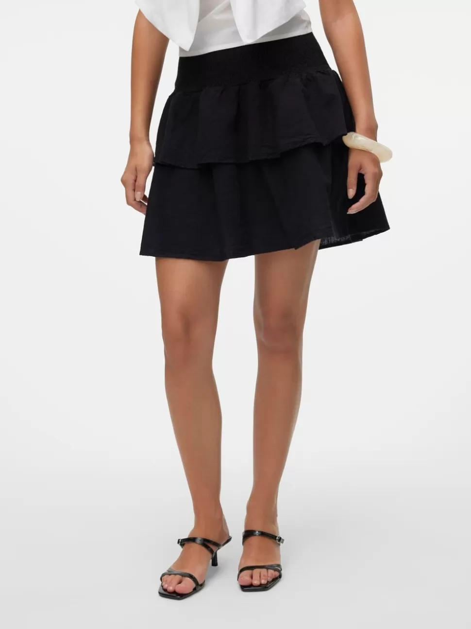 Kjolar^VERO MODA VMLUNA Hög Midja Kort Kjol Black