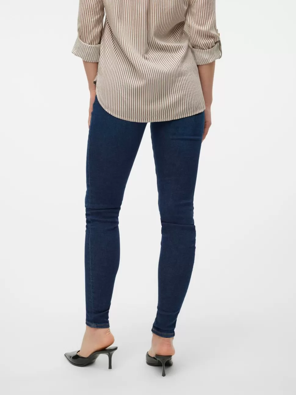 Jeans | Basics^VERO MODA VMLUX Medelhög Midja Slim Fit Jeans Dark Blue Denim