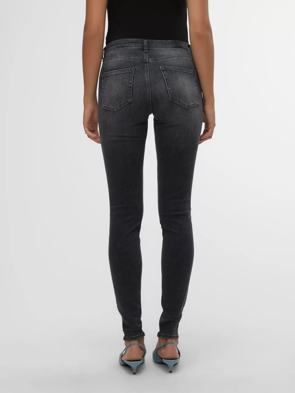 Jeans^VERO MODA VMLUX Medelhög Midja Slim Fit Jeans Black