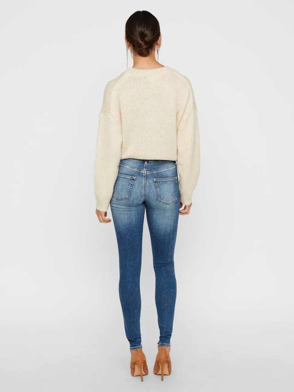 Jeans^VERO MODA VMLUX Medelhög Midja Slim Fit Jeans Medium Blue Denim