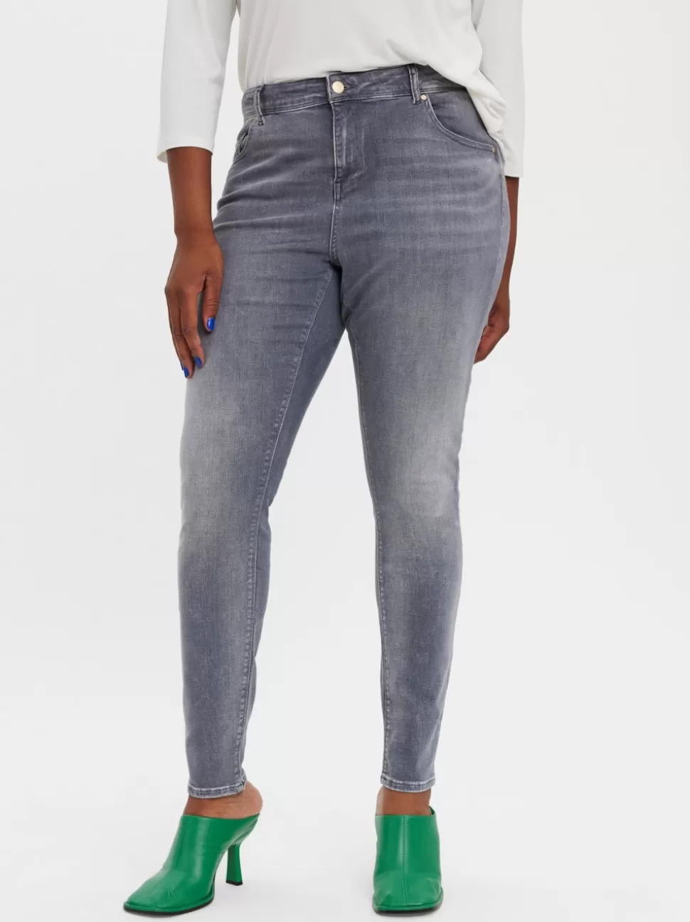 Jeans^VERO MODA VMLUX Slim Fit Jeans Medium Grey Denim