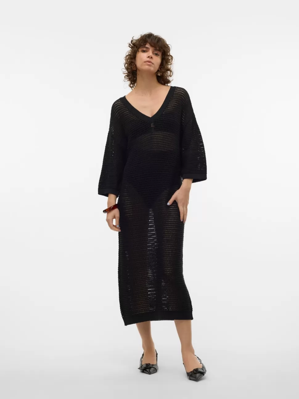 Klänningar^VERO MODA VMMADERA Lång Klänning Black