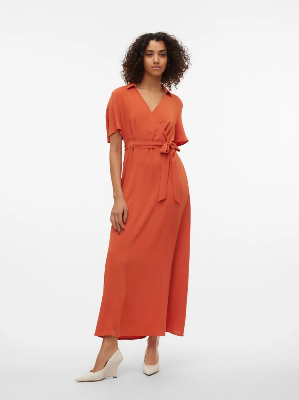 Klänningar^VERO MODA VMMANNI Lång Klänning Burnt Sienna
