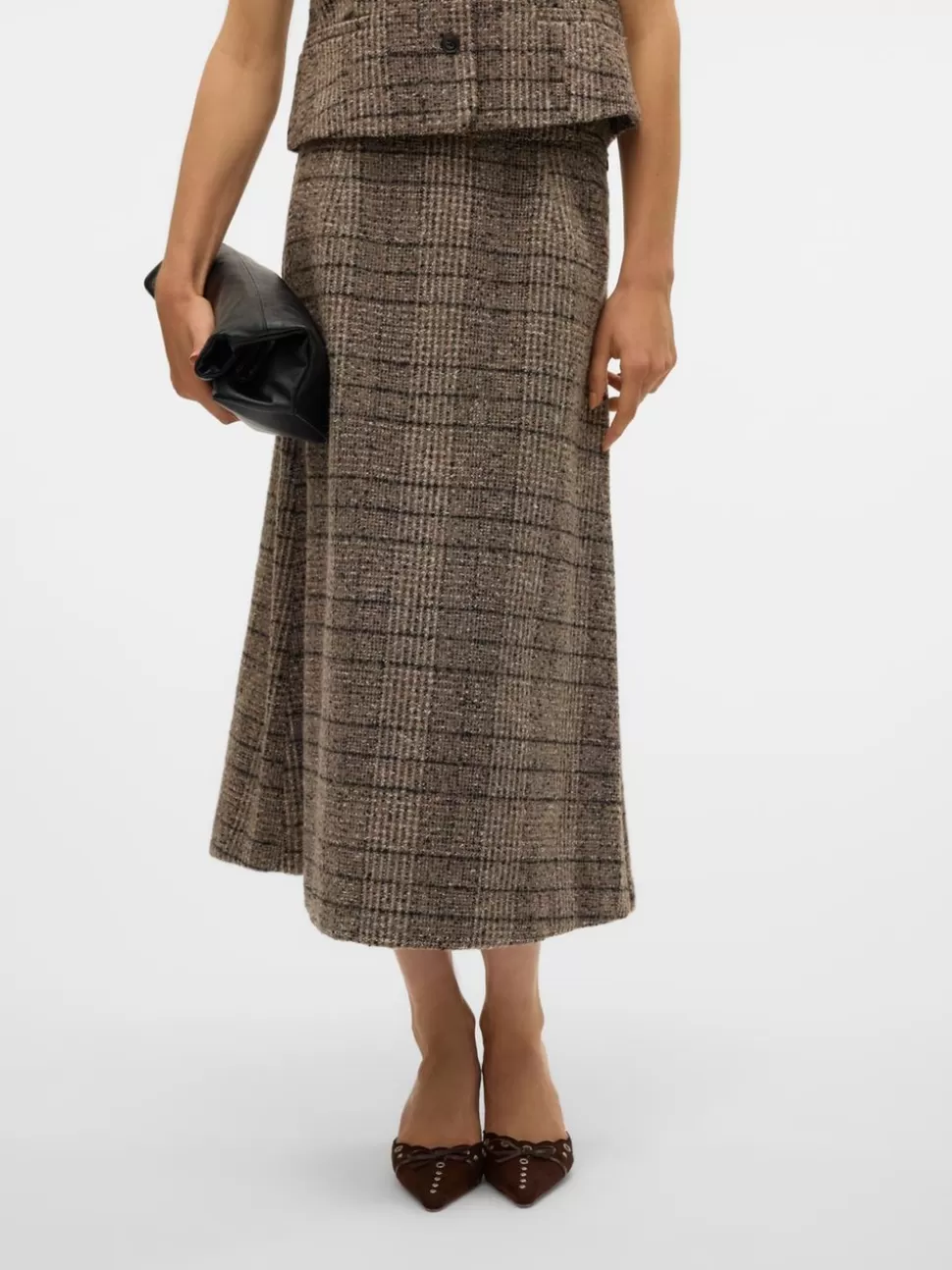 Kjolar^VERO MODA VMMARIN Hög Midja Midikjol Black
