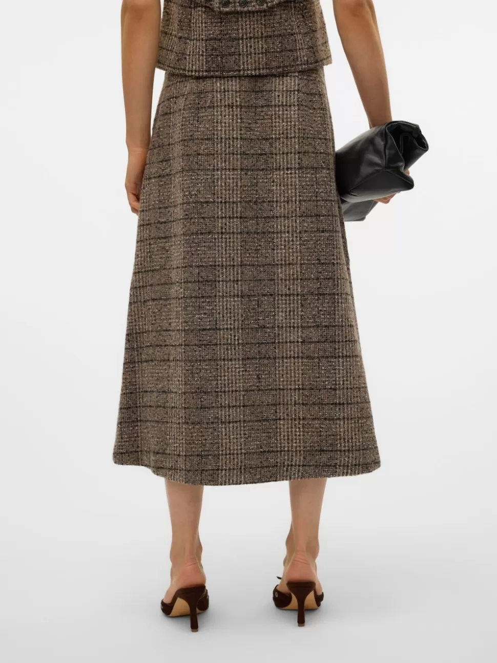 Kjolar^VERO MODA VMMARIN Hög Midja Midikjol Black