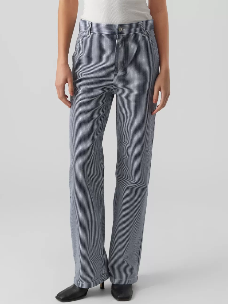 Jeans^VERO MODA VMMARTHA Medelhög Midja Lös Passform Jeans White