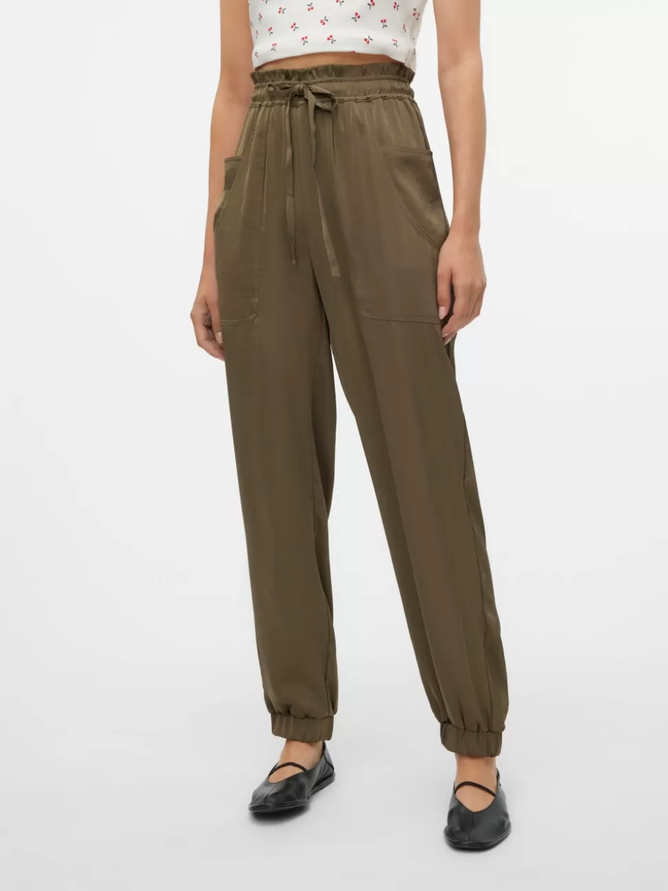 Byxor^VERO MODA VMMARYS Hög Midja Byxor Kalamata