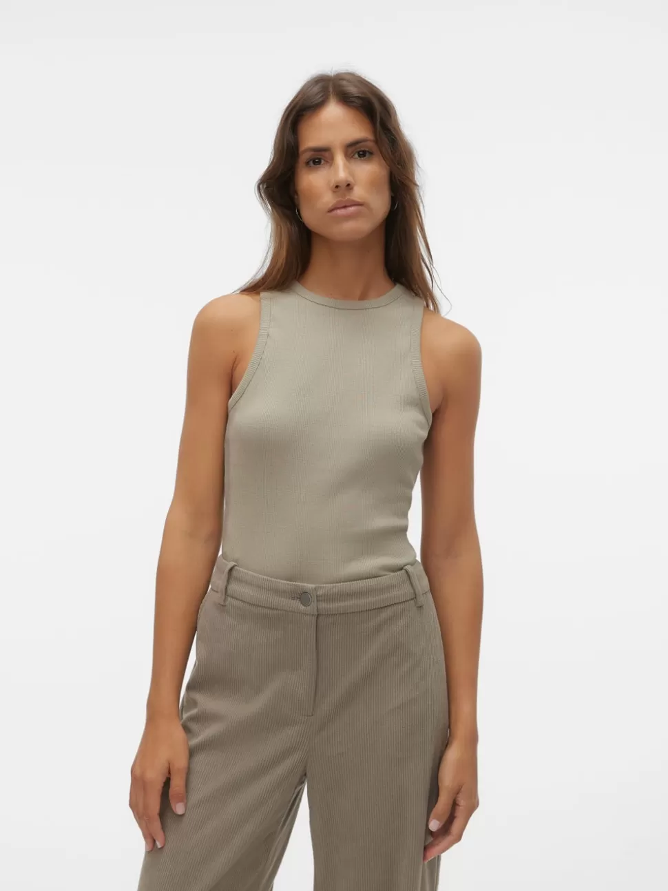 Toppar^VERO MODA VMMATHILDE Linne Laurel Oak