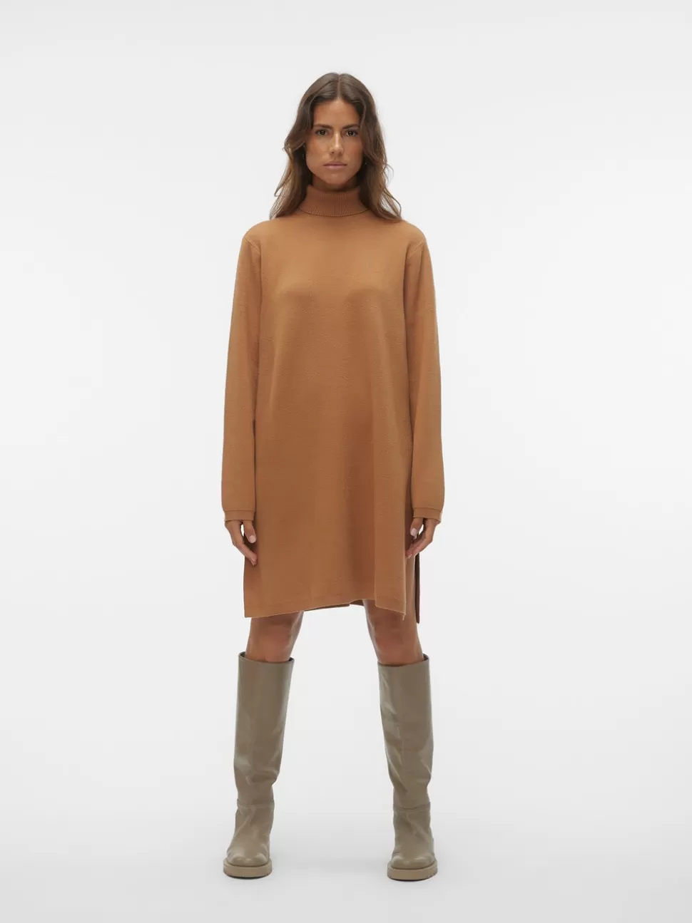 Stickat^VERO MODA VMMATHILDE Pullover Tobacco Brown