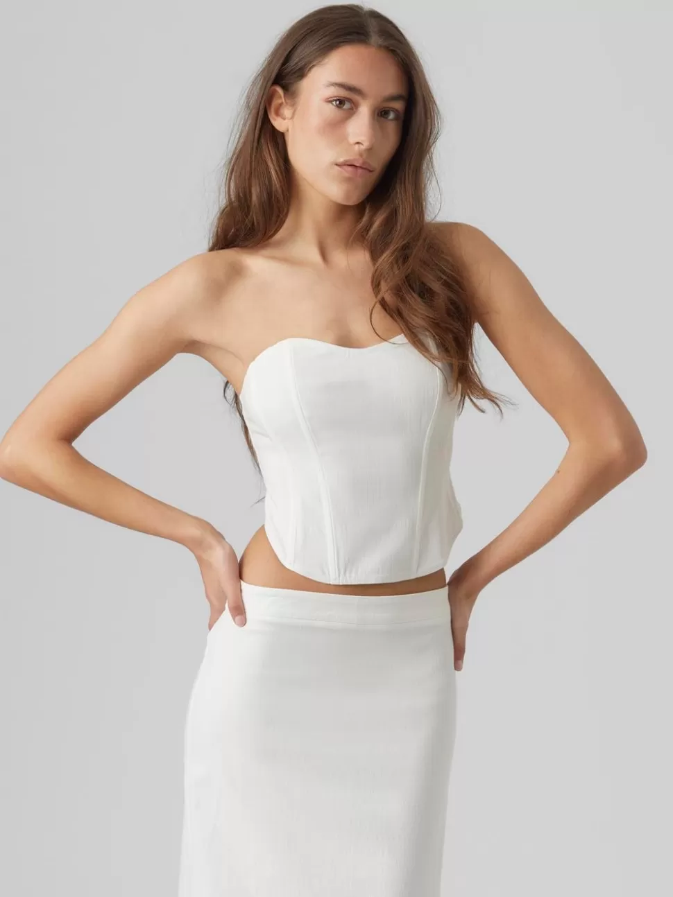 Toppar^VERO MODA VMMATHILDE Topp Bright White