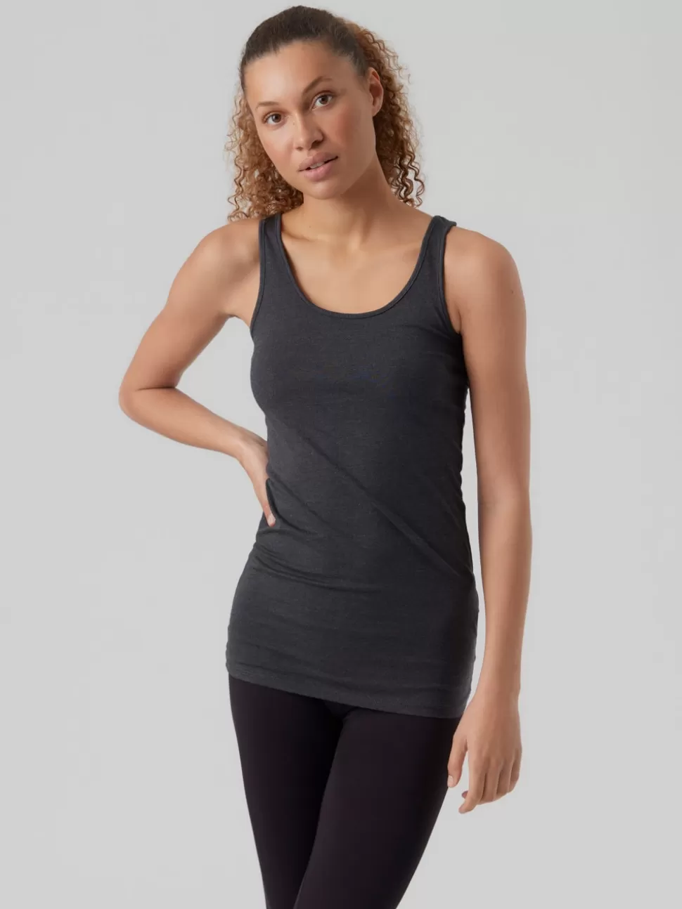 Toppar | Hemmakläder^VERO MODA VMMAXI Linne Dark Grey Melange