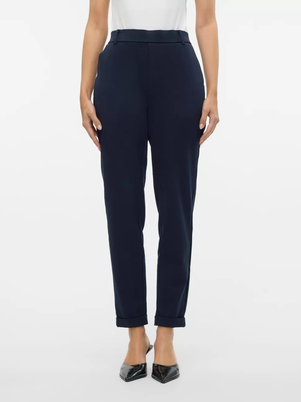 Byxor | Basics^VERO MODA VMMAYA Medelhög Midja Byxor Night Sky