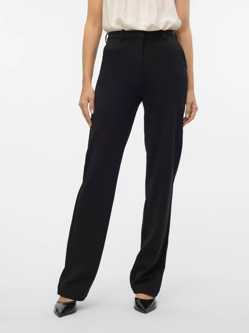 Byxor | Basics^VERO MODA VMMAYA Medelhög Midja Byxor Black