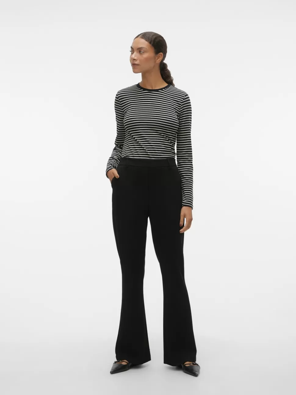 Byxor | Basics^VERO MODA VMMAYA Medelhög Midja Byxor Black