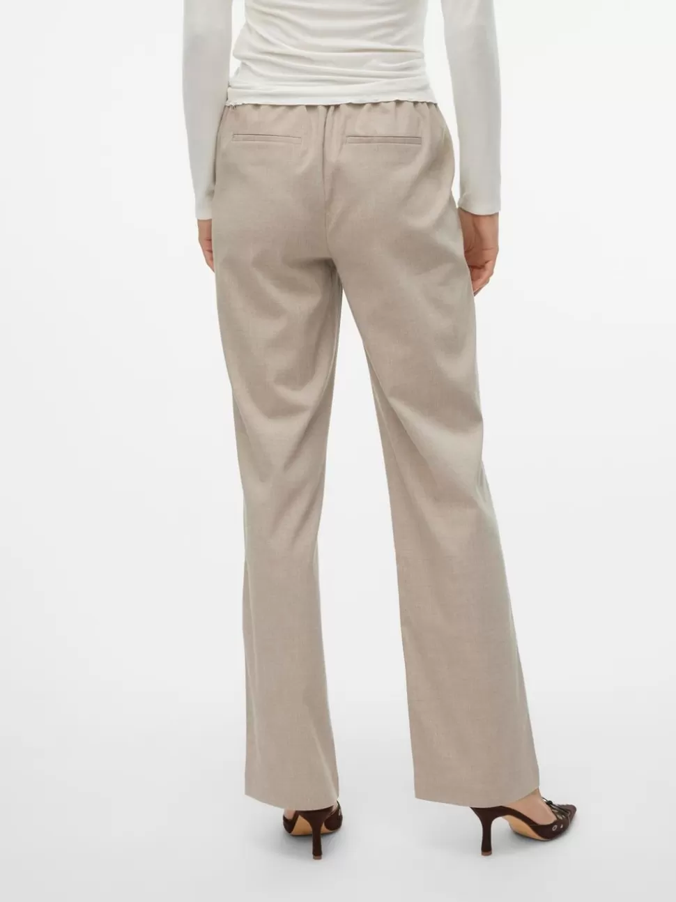 Byxor^VERO MODA VMMAYA Medelhög Midja Byxor Silver Mink