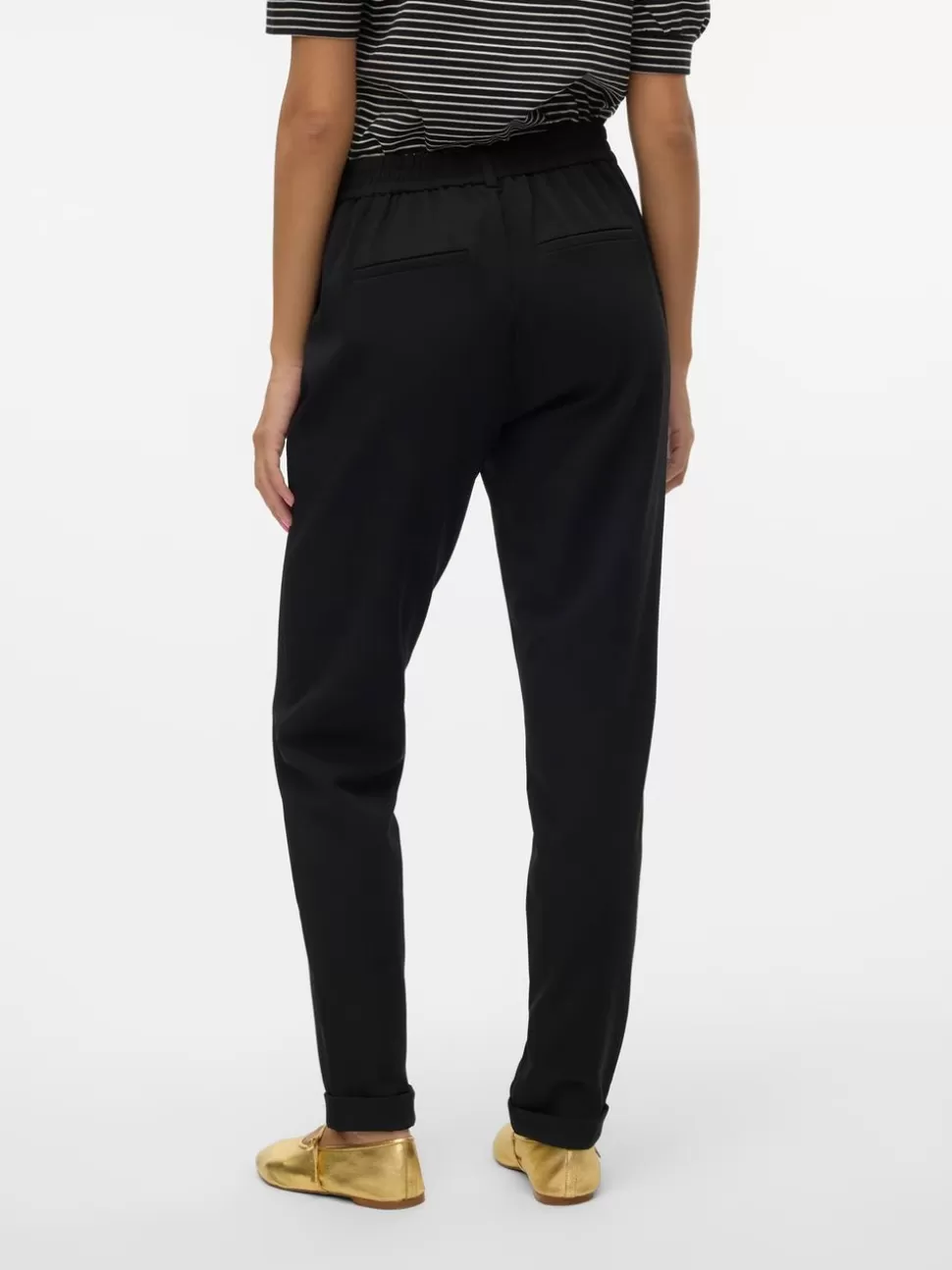Byxor | Basics^VERO MODA VMMAYA Medelhög Midja Byxor Black