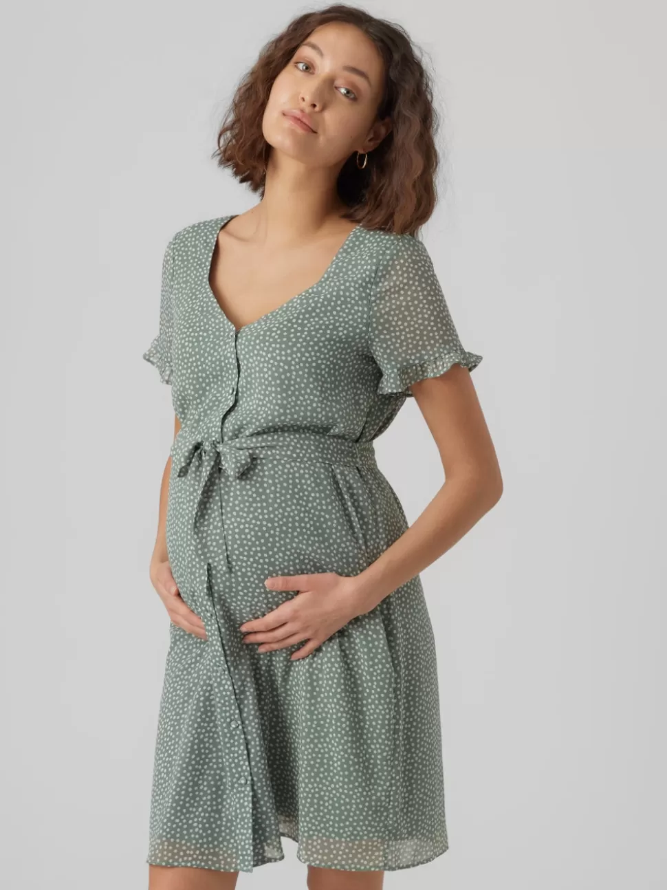Klänningar^VERO MODA VMMCARO Gravidklänning Chinois Green
