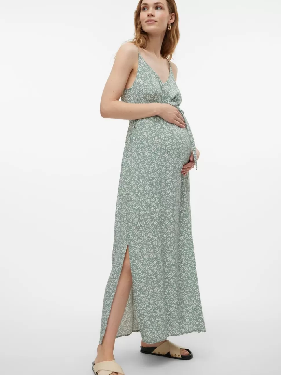 Klänningar^VERO MODA VMMEASY Gravidklänning Hedge Green