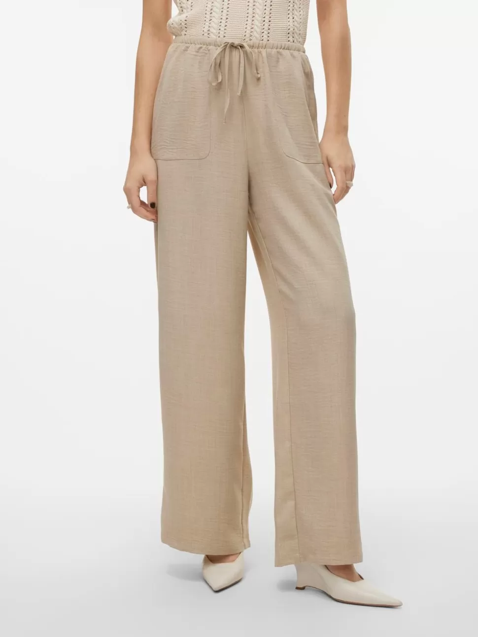 Byxor | Basics^VERO MODA VMMELANEY Hög Midja Byxor Overcast