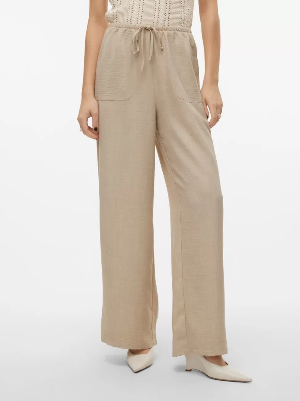 Byxor | Basics^VERO MODA VMMELANEY Hög Midja Byxor Overcast