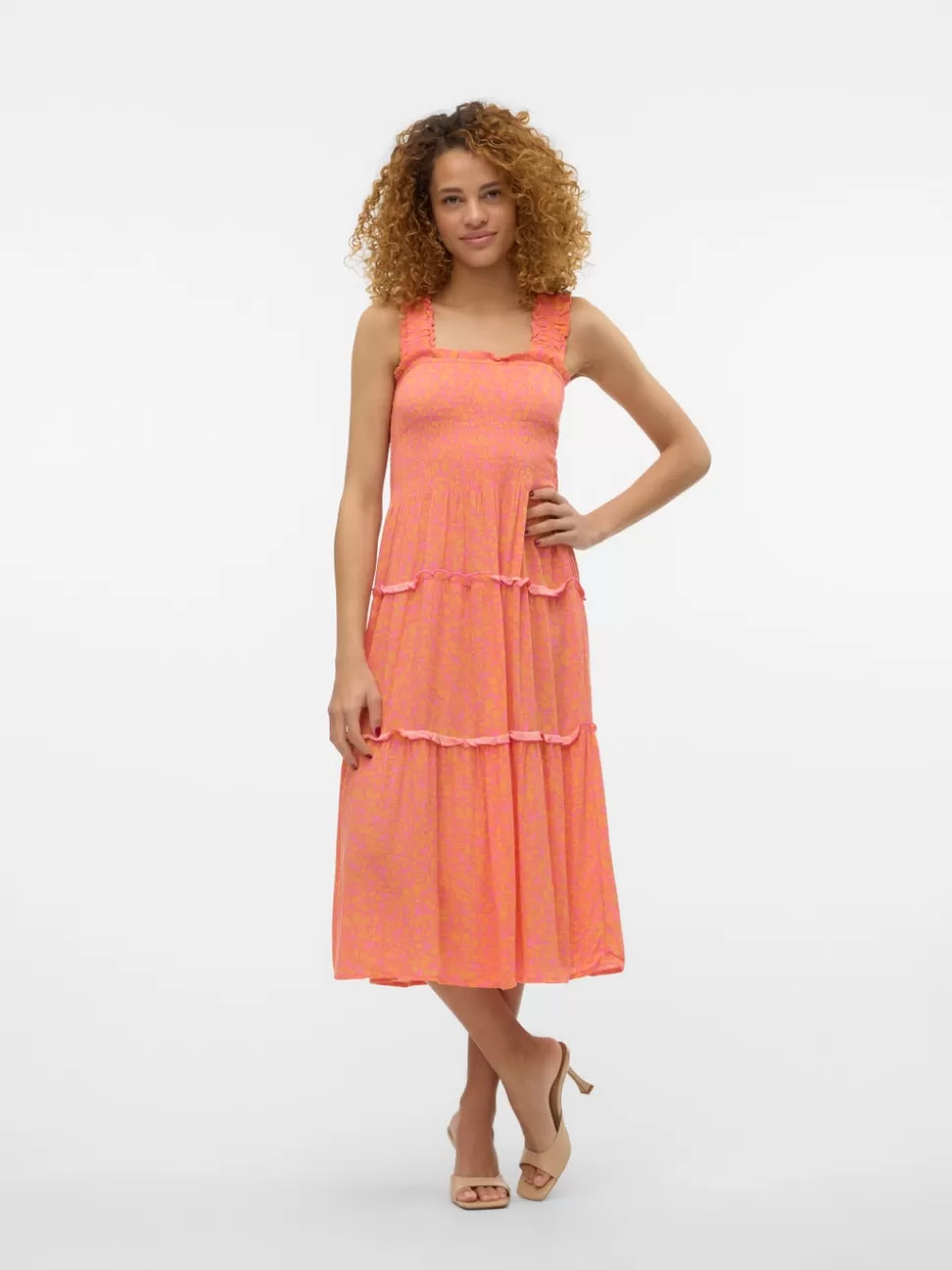 Klänningar | Basics^VERO MODA VMMENNY Lång Klänning Pink Cosmos