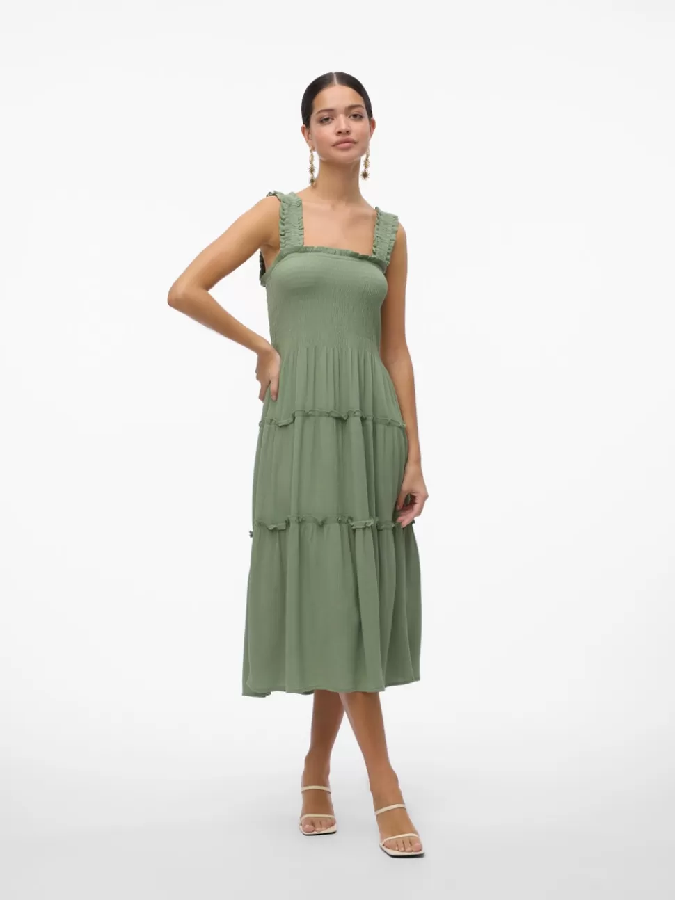 Klänningar | Basics^VERO MODA VMMENNY Lång Klänning Hedge Green