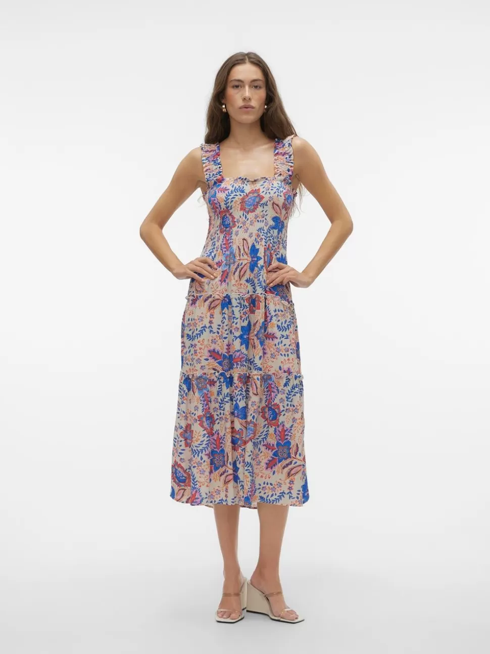 Klänningar | Basics^VERO MODA VMMENNY Lång Klänning Silver Lining