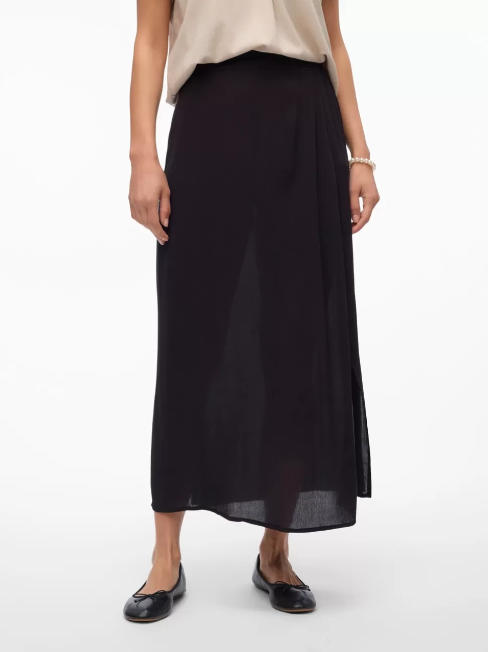 Kjolar^VERO MODA VMMENNY Medelhög Midja Lång Kjol Black