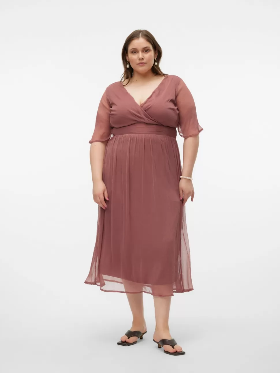 Klänningar^VERO MODA VMMIA Lång Klänning Rose Brown