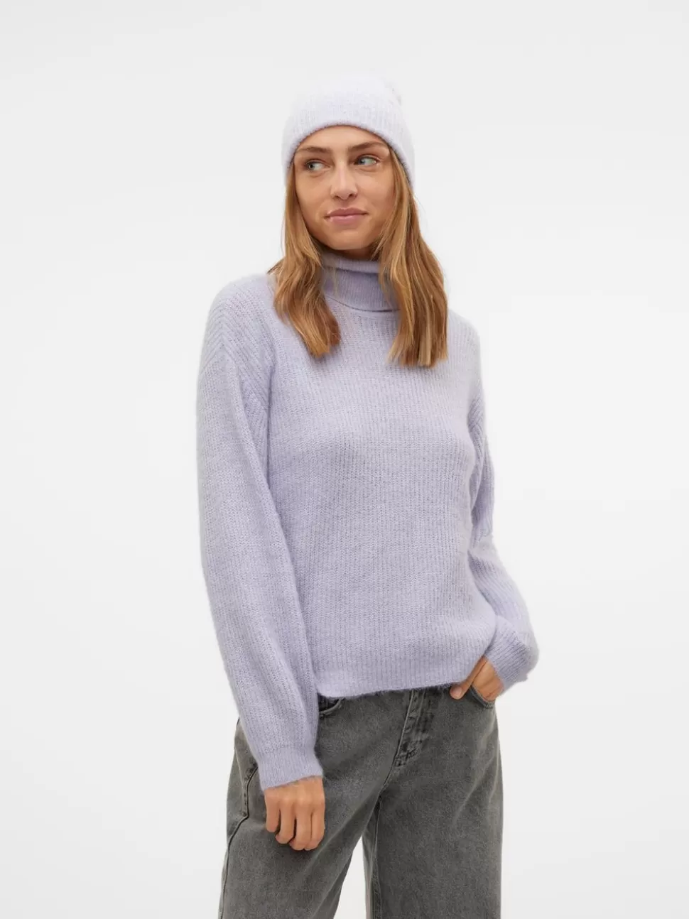 Stickat^VERO MODA VMMILI Pullover Cosmic Sky