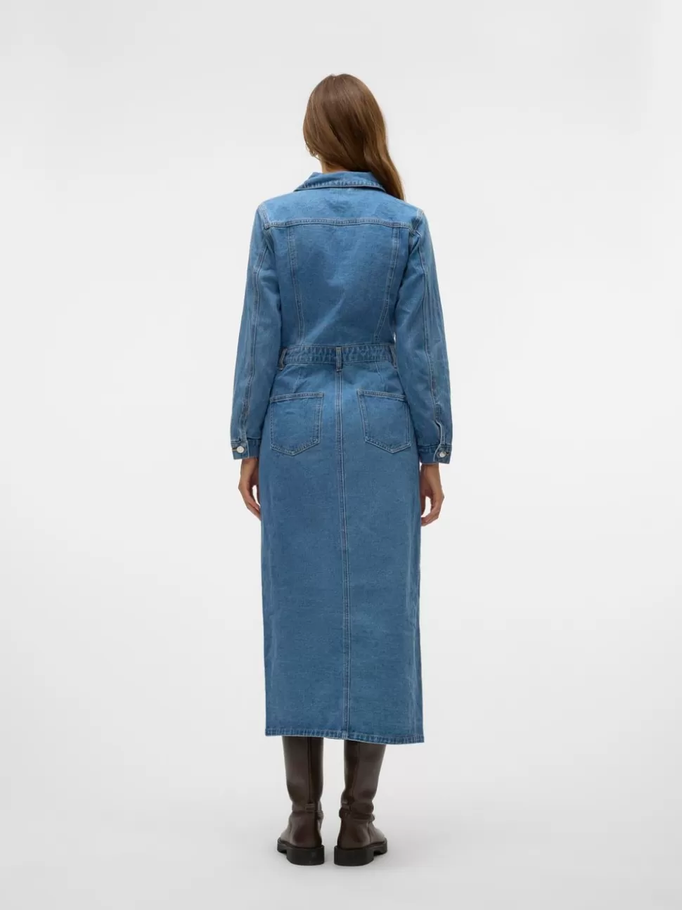 Klänningar^VERO MODA VMMILLIE Lång Klänning Medium Blue Denim