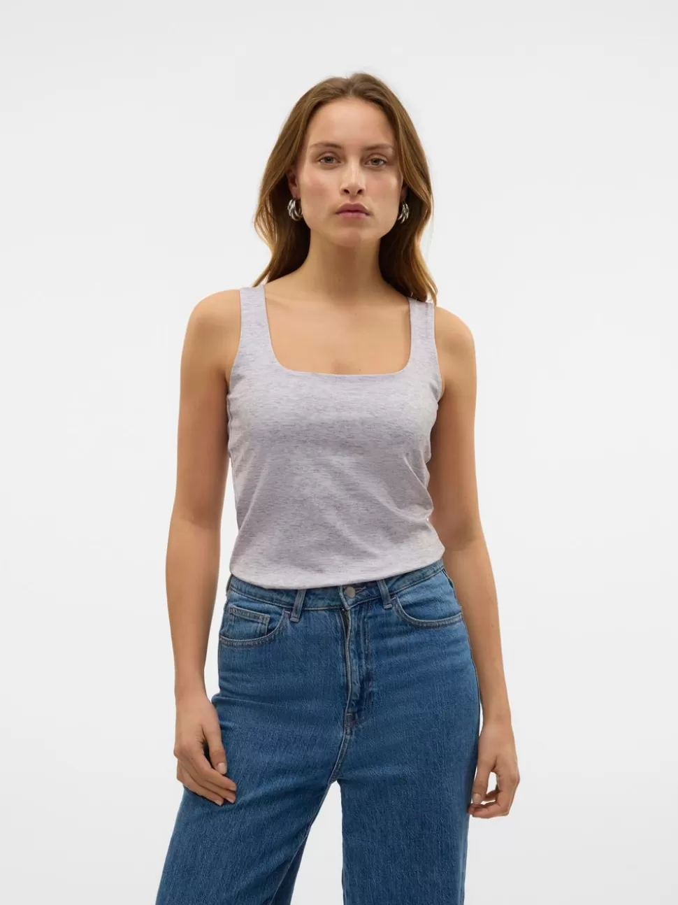 Toppar^VERO MODA VMMILLION Topp Super Light Grey Melange