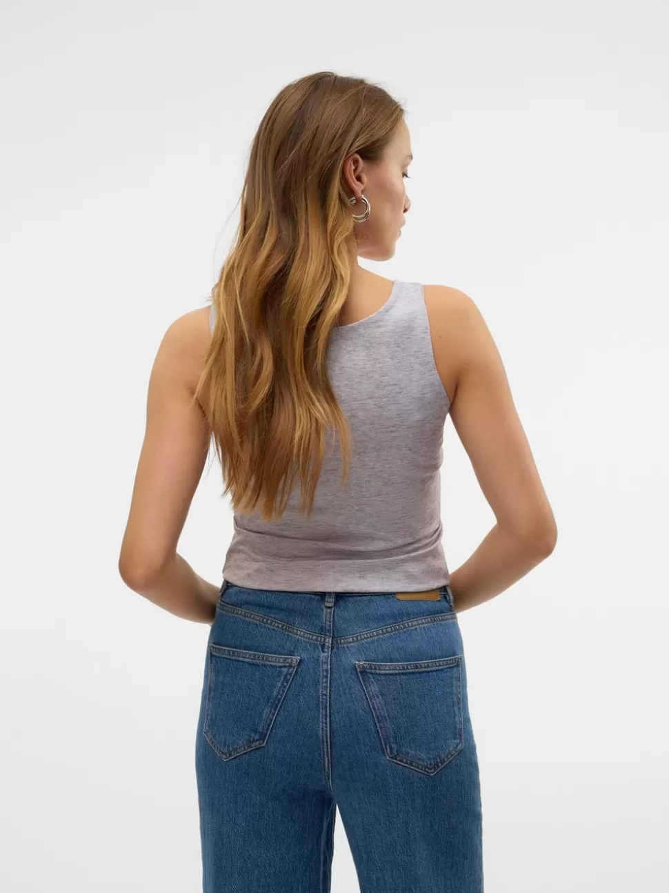 Toppar^VERO MODA VMMILLION Topp Super Light Grey Melange