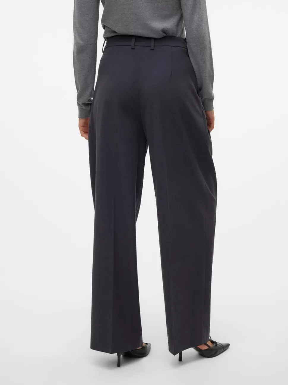 Byxor^VERO MODA VMMILLY Skräddarsydda Byxor Dark Grey Melange