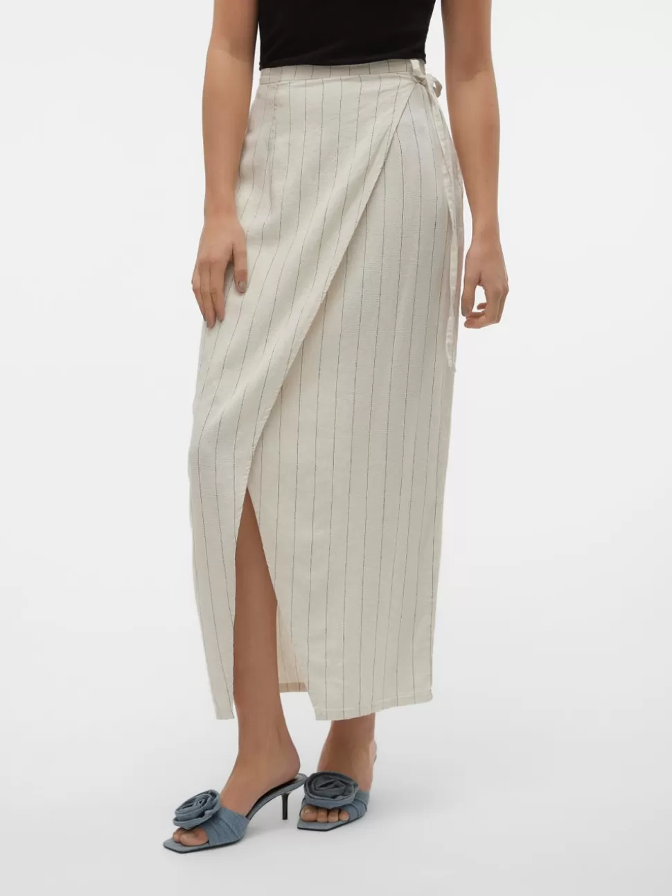 Kjolar^VERO MODA VMMINDY Hög Midja Lång Kjol Oatmeal