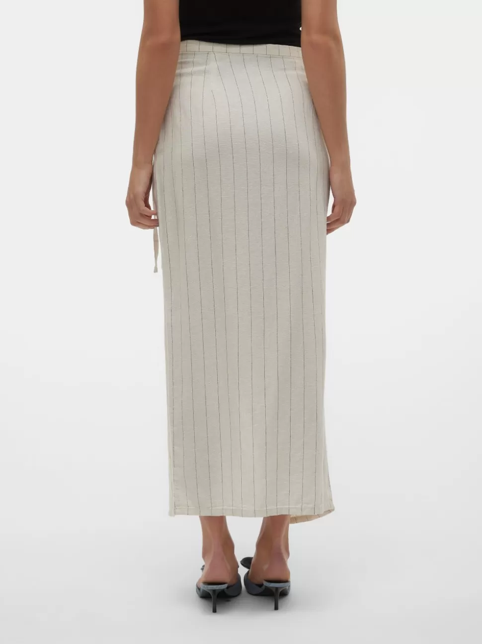 Kjolar^VERO MODA VMMINDY Hög Midja Lång Kjol Oatmeal