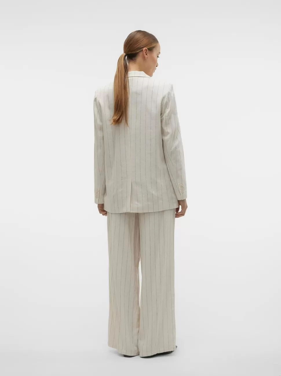 Byxor^VERO MODA VMMINDY Medelhög Midja Byxor Oatmeal