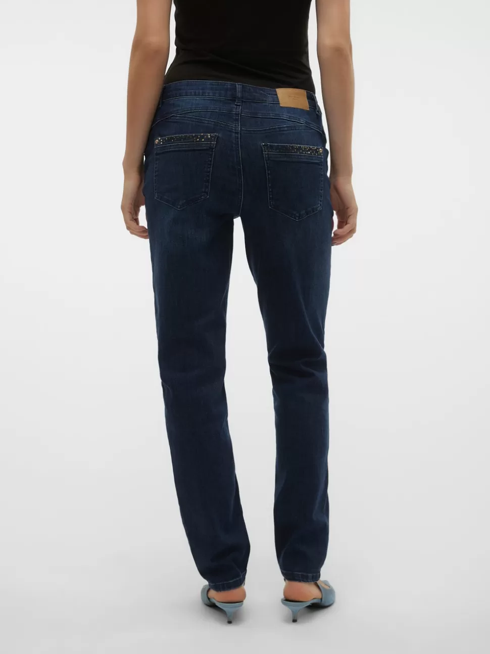 Jeans^VERO MODA VMMINE Medelhög Midja Rak Passform Jeans Medium Blue Denim
