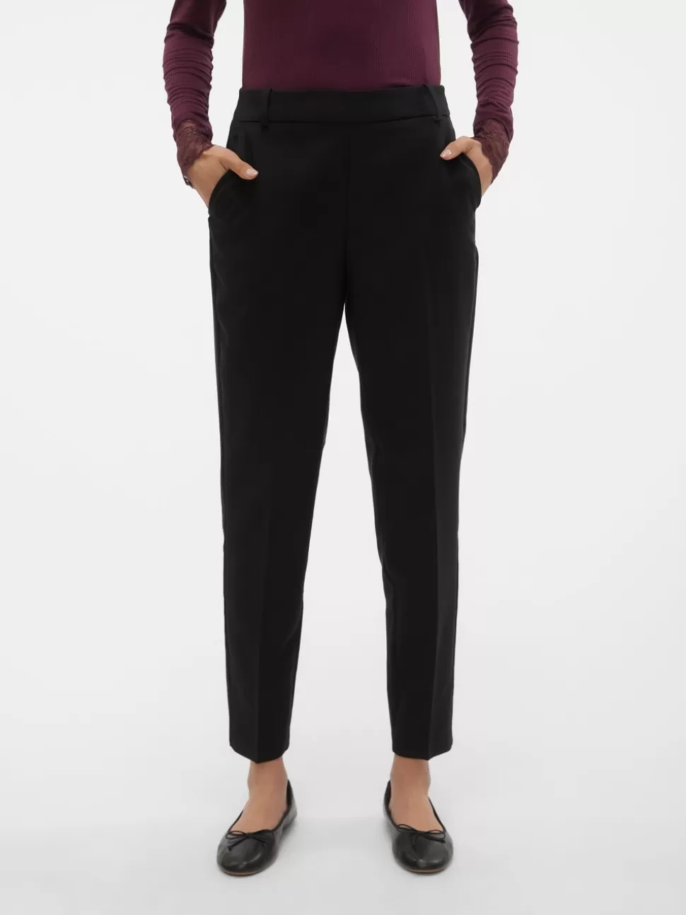 Byxor^VERO MODA VMMIRA Medelhög Midja Byxor Black