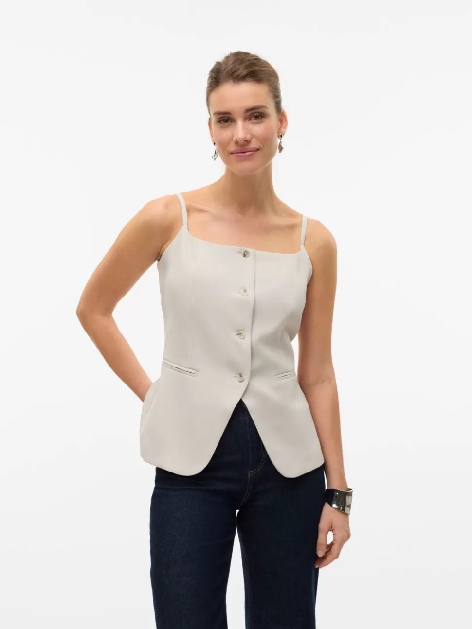 Festkläder^VERO MODA VMMISCHA Skräddarsydd Väst Silver Lining