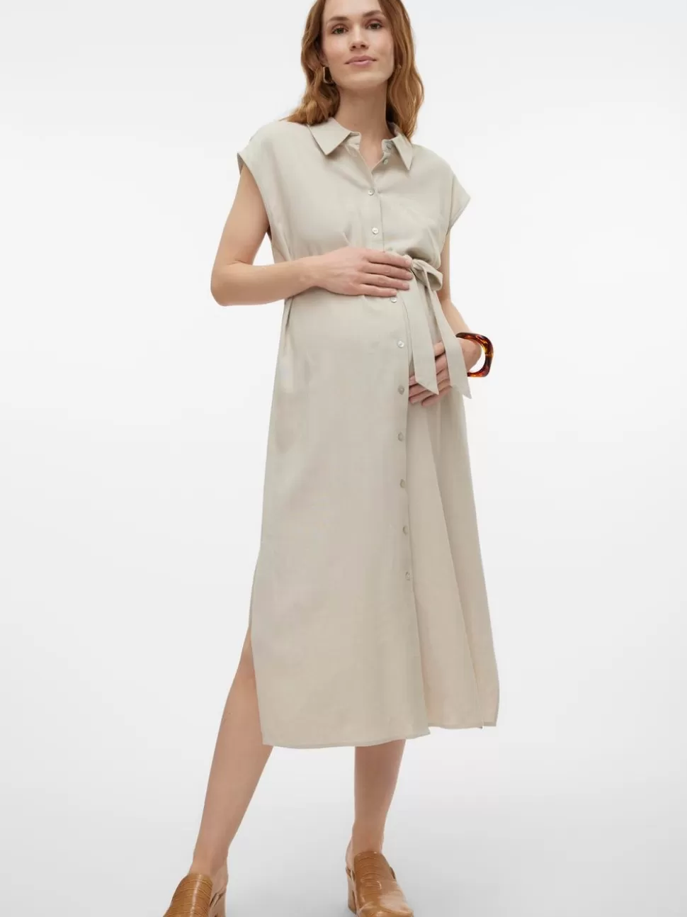Klänningar^VERO MODA VMMMYMILO Gravidklänning Silver Lining