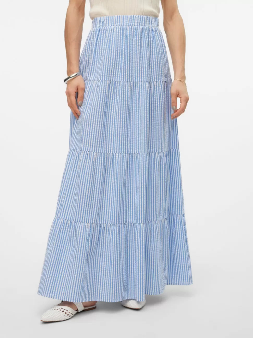 Kjolar^VERO MODA VMMOLLY Hög Midja Lång Kjol Vista Blue