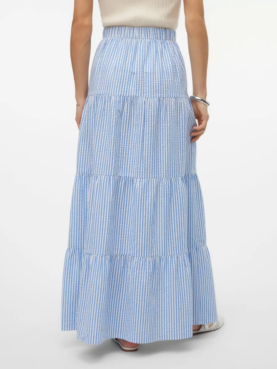 Kjolar^VERO MODA VMMOLLY Hög Midja Lång Kjol Vista Blue