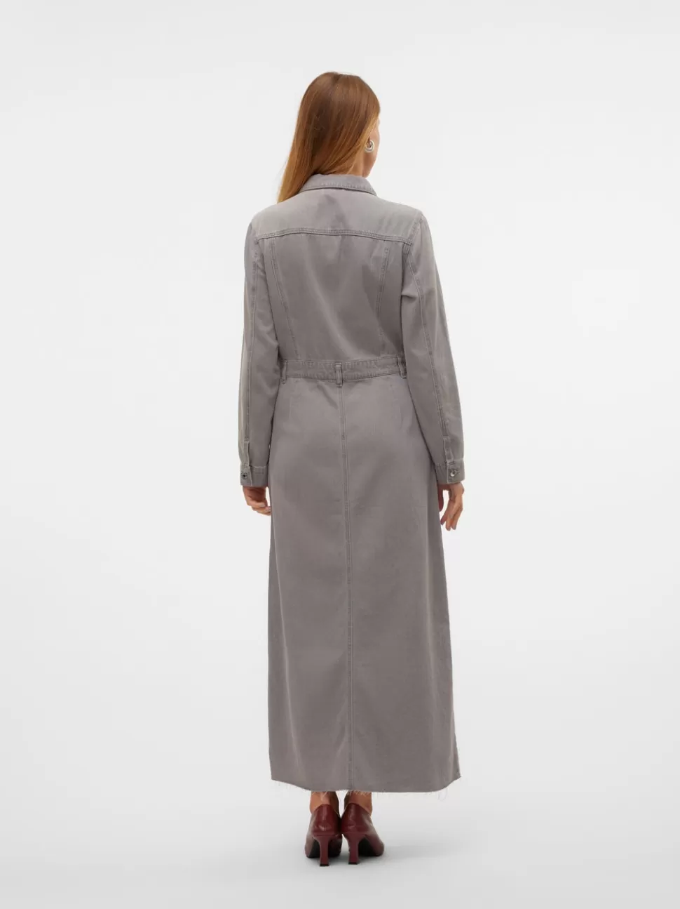 Klänningar^VERO MODA VMMOLLY Lång Klänning Light Grey Denim