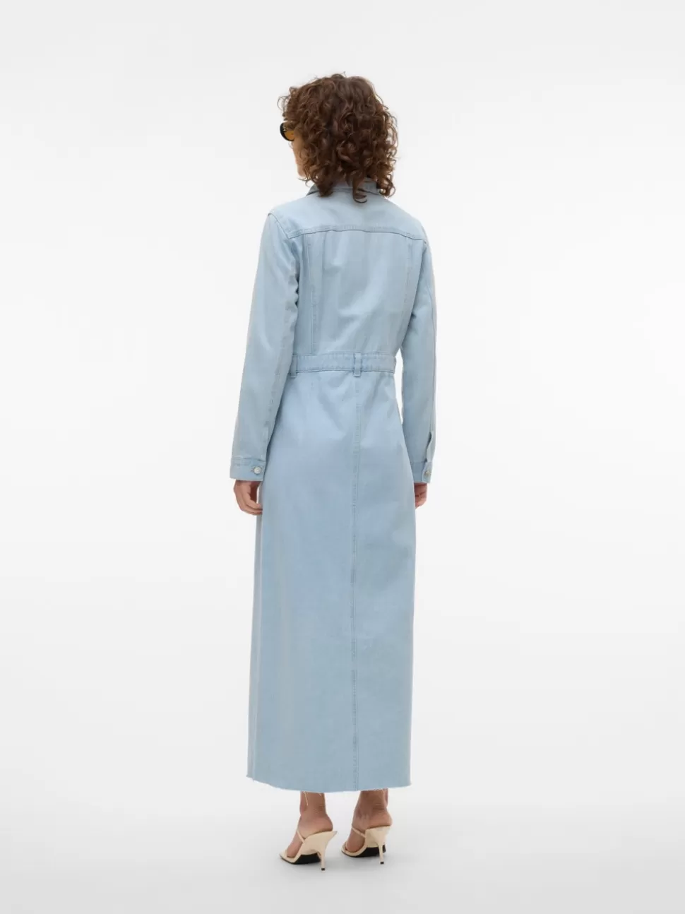 Klänningar^VERO MODA VMMOLLY Lång Klänning Light Blue Denim