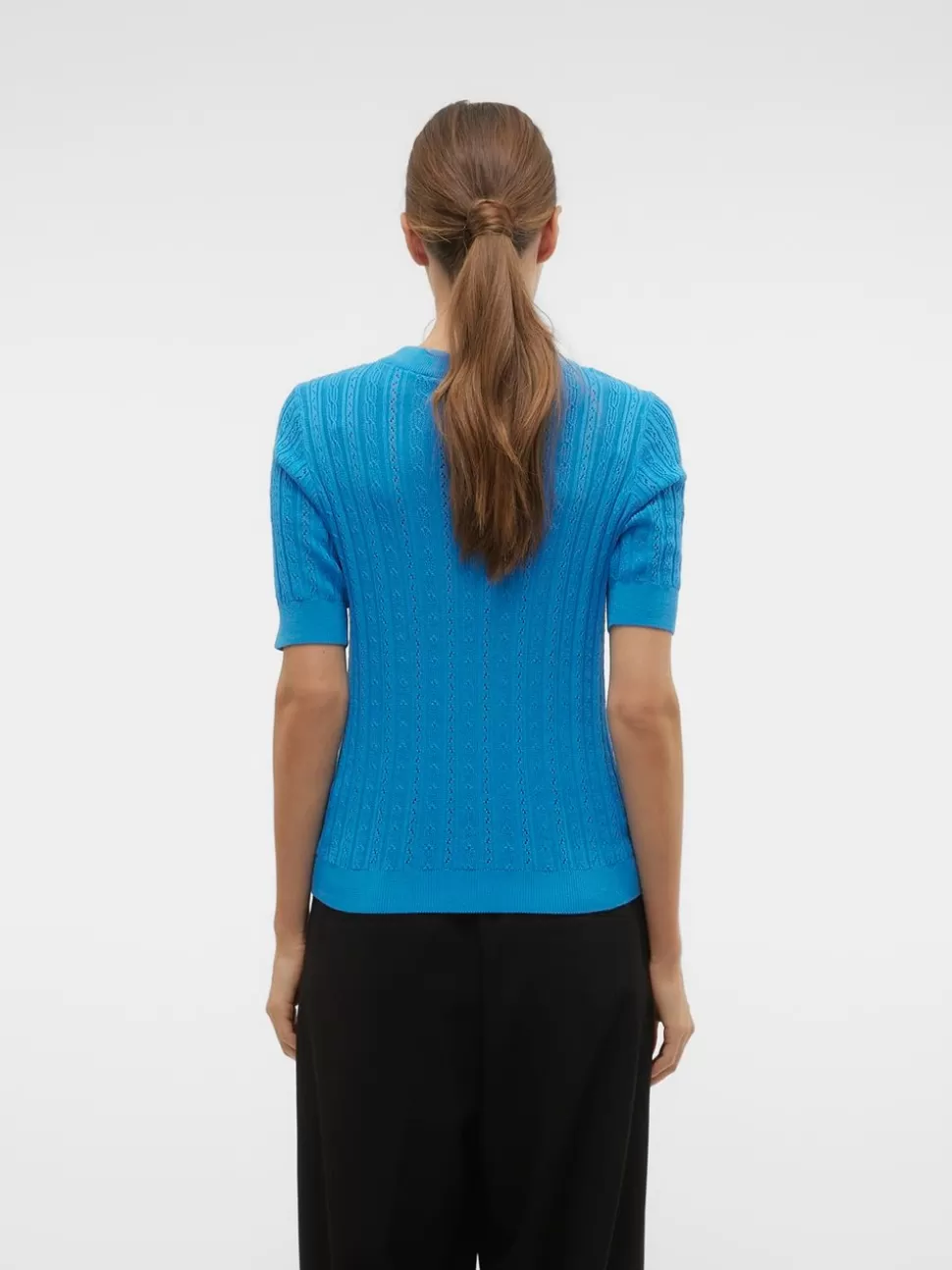Stickat^VERO MODA VMMORENA Pullover Ibiza Blue
