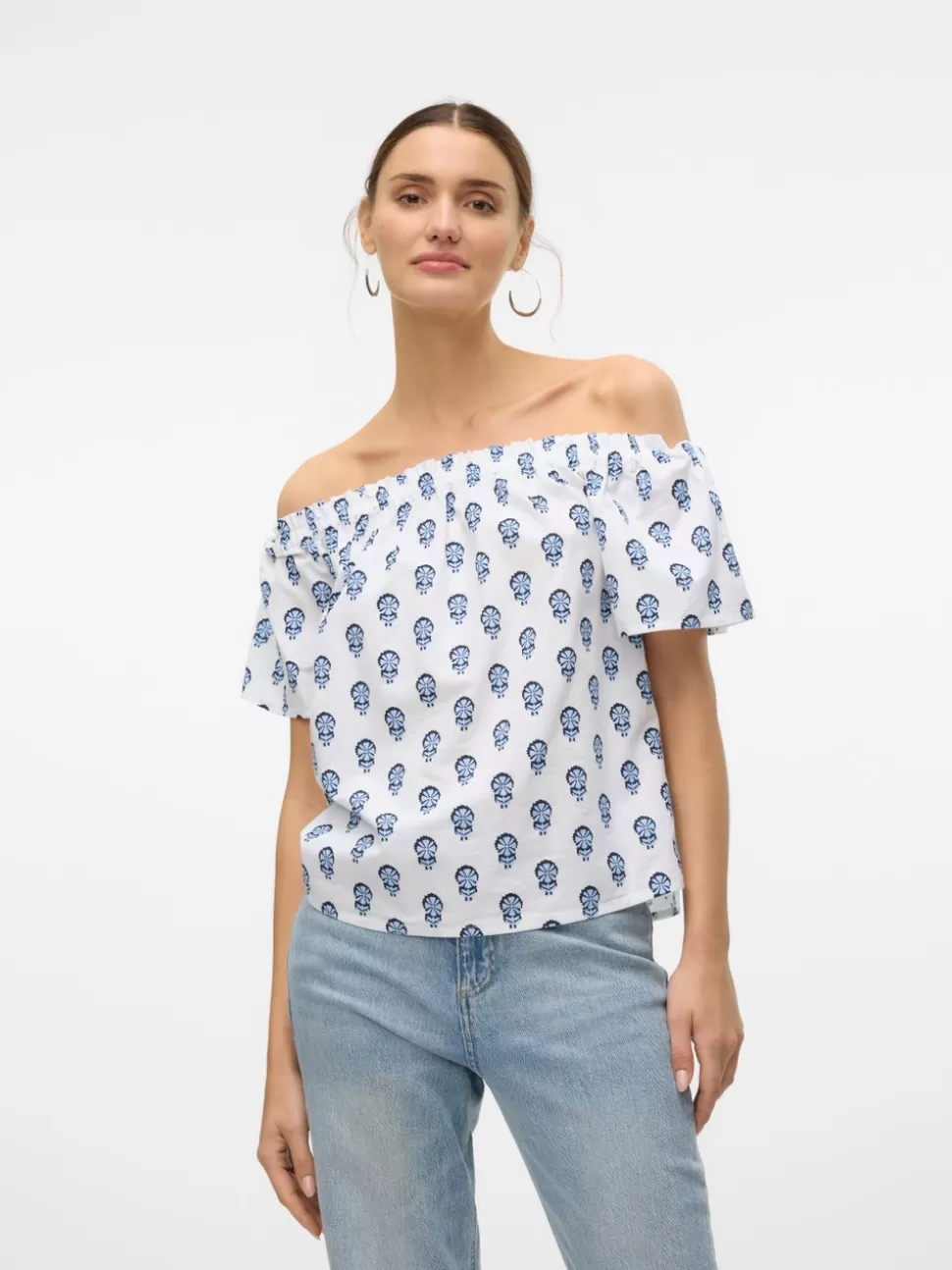 Toppar^VERO MODA VMMYKONOS Topp Bright White