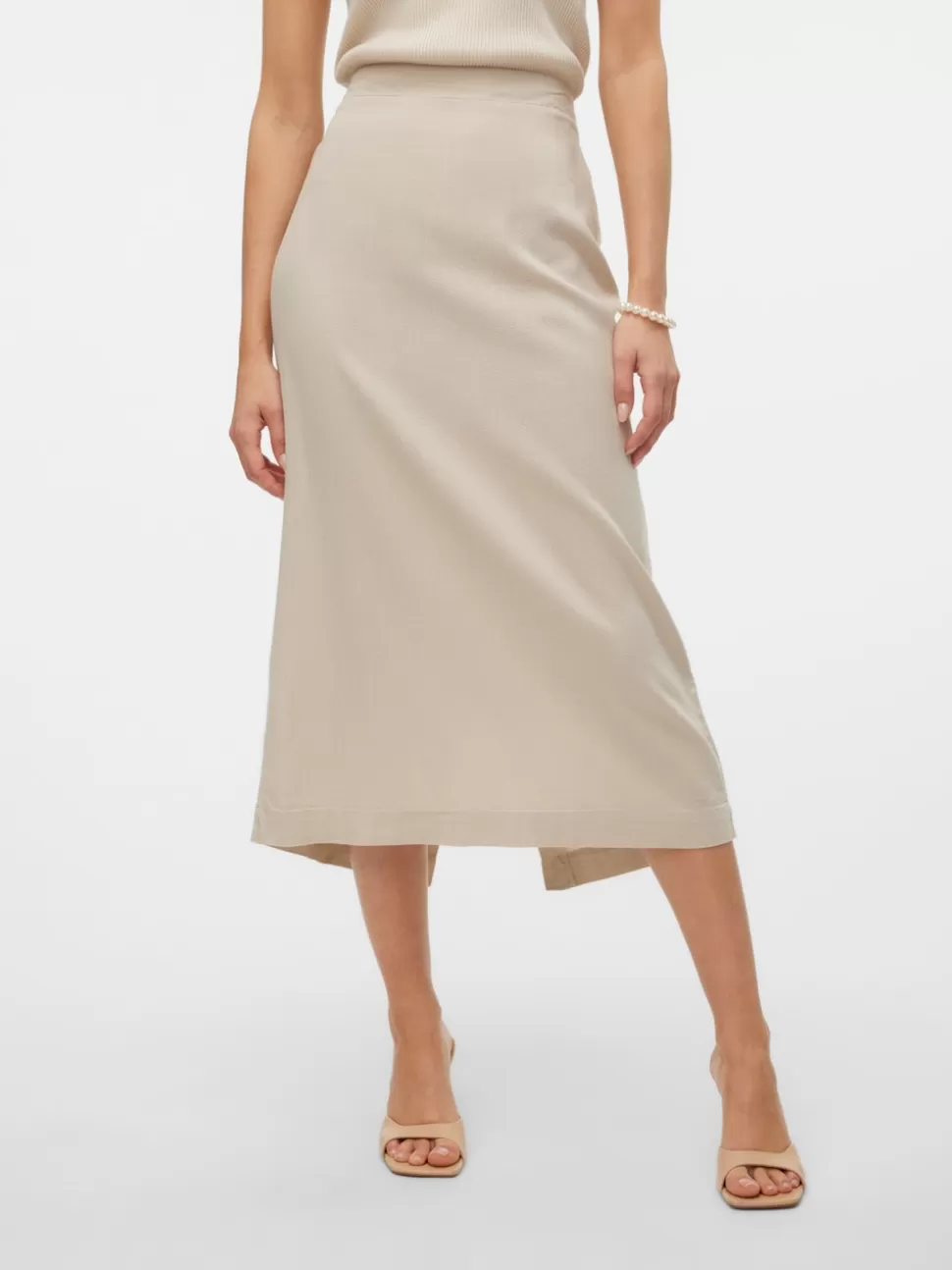 Kjolar^VERO MODA VMMYMILO Hög Midja Lång Kjol Silver Lining