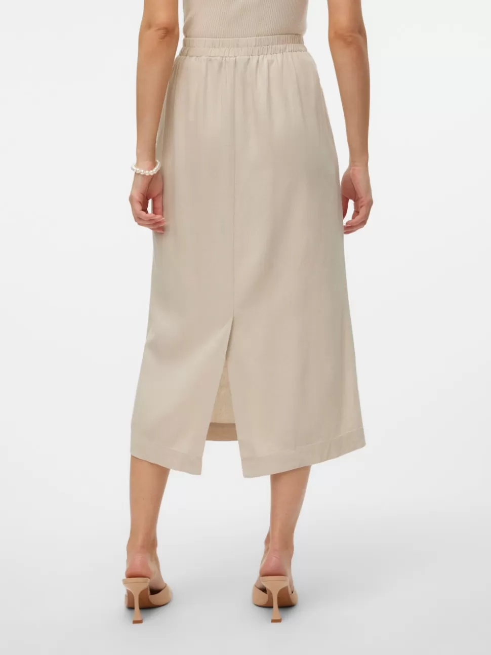 Kjolar^VERO MODA VMMYMILO Hög Midja Lång Kjol Silver Lining