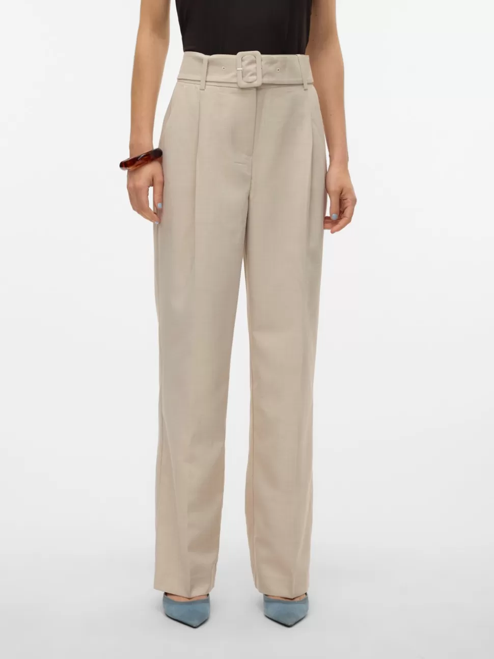 Byxor^VERO MODA VMNANCY Hög Midja Byxor Silver Lining
